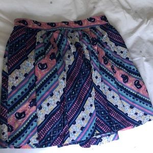 Short patterned free people skirt